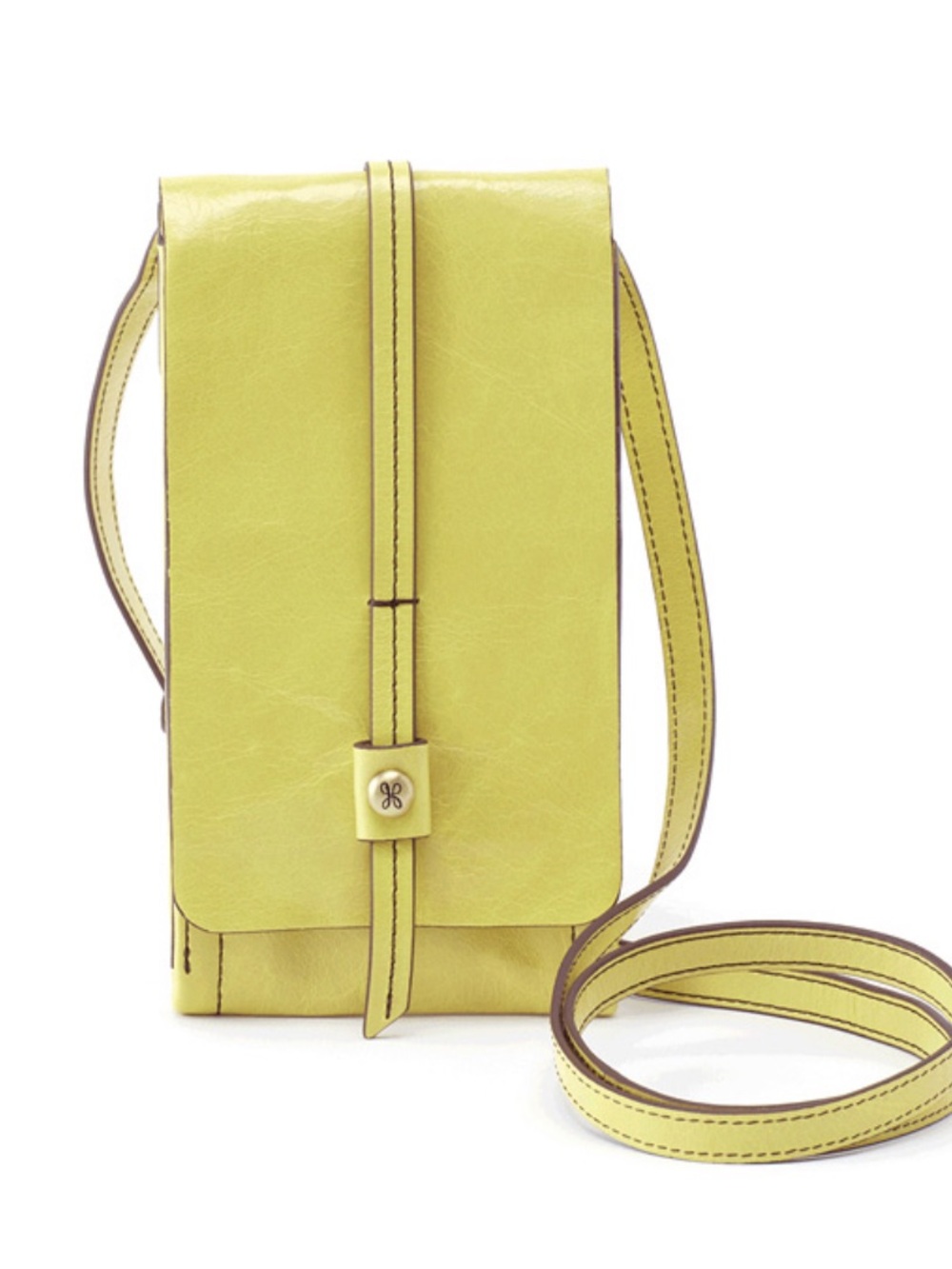 HOBO yellow mini crossbody cell phone ID wallet